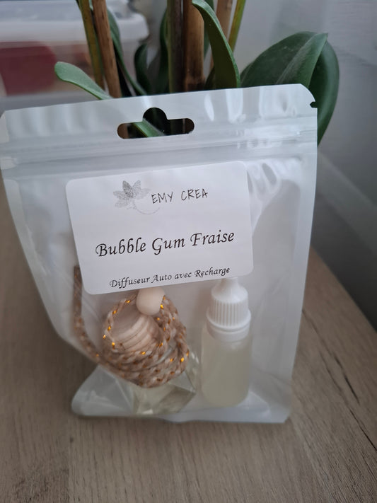 Diffuseur Auto Bubble Gum Fraise avec Recharge